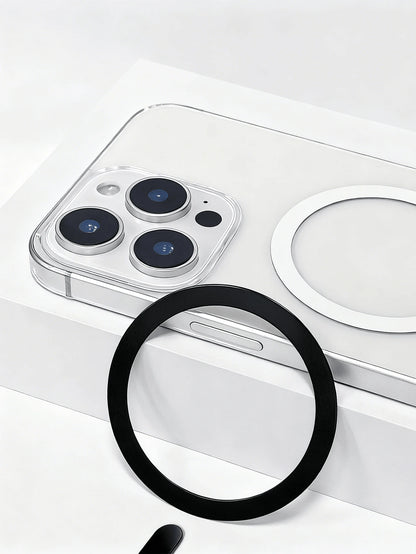 2pcs Wireless Charging Painted Iron Disc Magnetic Rings, Adhesive Magnetic Phone Holder Accessories, Universal Magnetic Sticker With Separate Tail Magnet, Enhance Magnetic Force Slim Fit No Trace No D