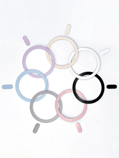 2pcs Wireless Charging Painted Iron Disc Magnetic Rings, Adhesive Magnetic Phone Holder Accessories, Universal Magnetic Sticker With Separate Tail Magnet, Enhance Magnetic Force Slim Fit No Trace No D
