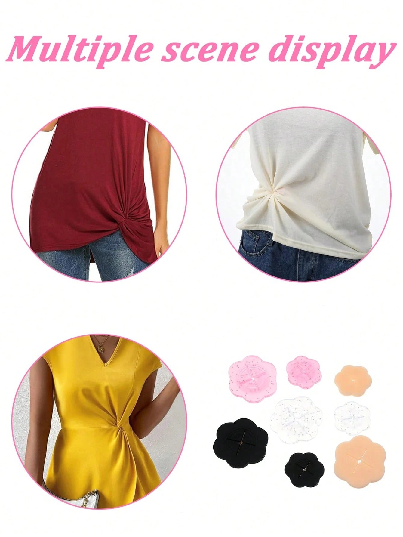 2pcs Women's Multi-Functional Clothing Buttons, Waistline Fastener Accessories For Short Sleeve Or Skirt Clothing