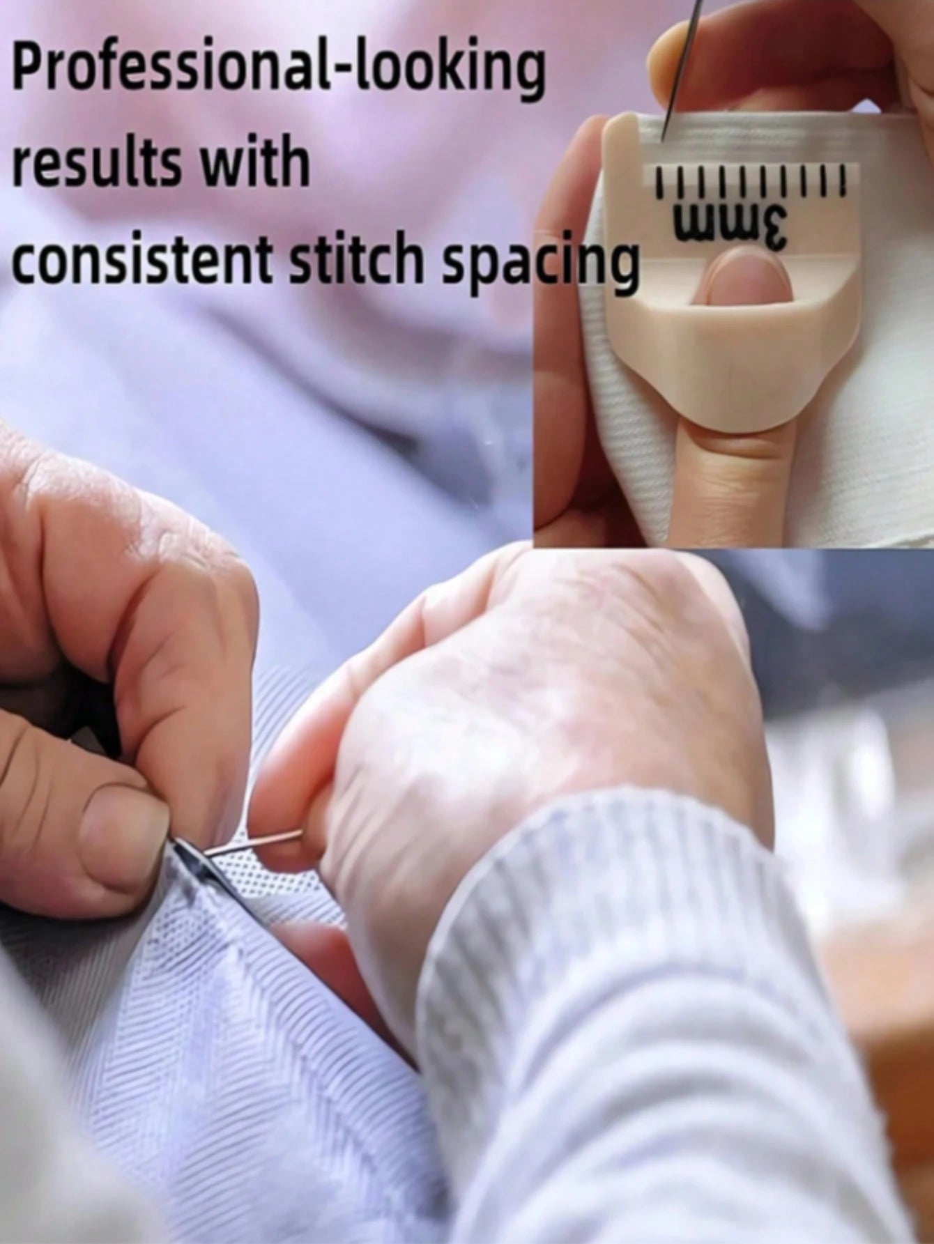 3/1pc Sewing Kit, Easy Sewing Tools - Durable Plastic Edge Stitching Seam Creaser Brand Tools, Suitable For Beginners And Elderly, Spacing 4mm And 3mm, Perfect For DIY Handcraft Projects, Sewing Acces