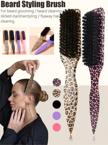 3/2/1pc Sharp Tailed Beard Brush, Men's Vintage Oil Head Styling Brush, Beard Brush, Slick Back Hair Brush For Sleek Ponytail Bun & Smoothing Baby Hairs, Edge Control- Backcombing & Teasing Hairbrush