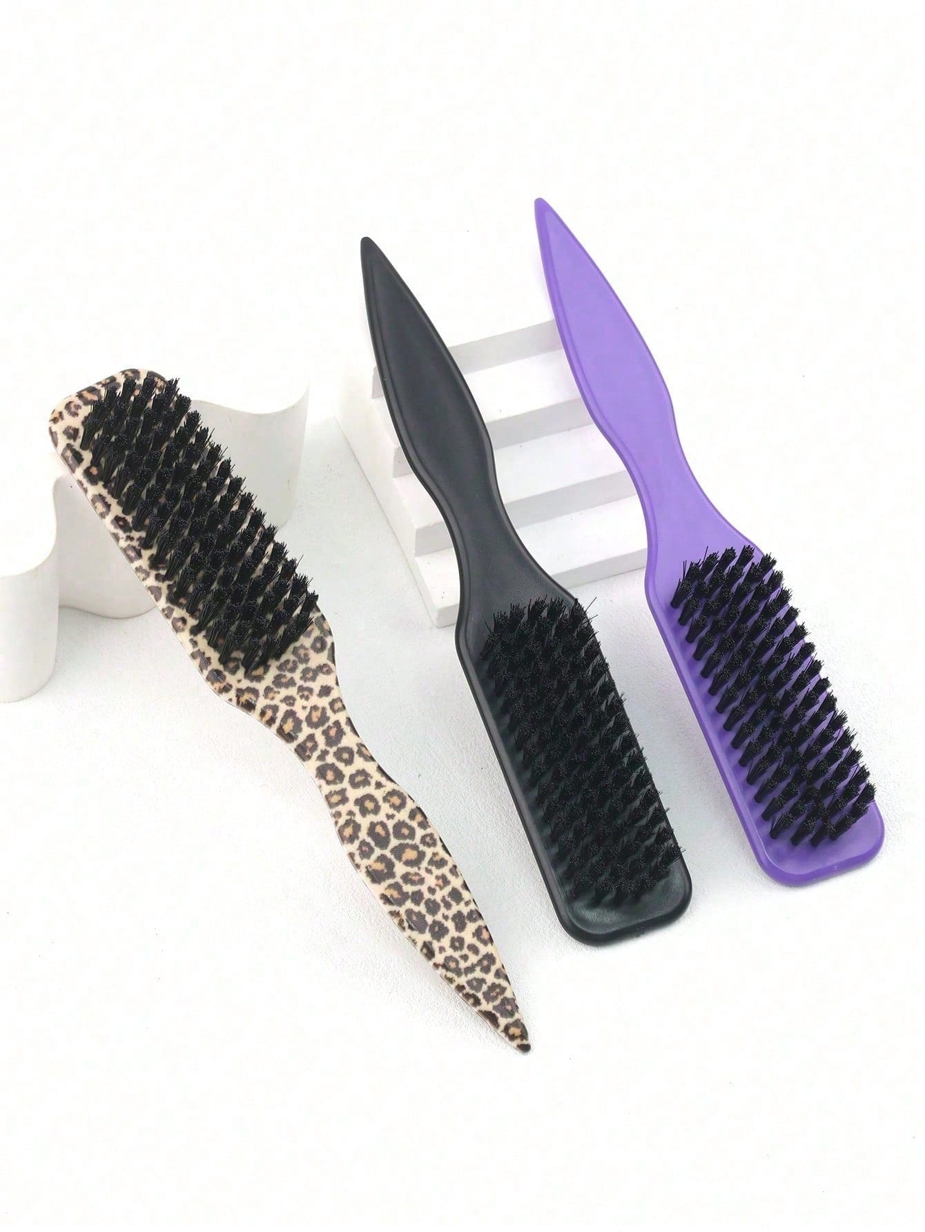 3/2/1pc Sharp Tailed Beard Brush, Men's Vintage Oil Head Styling Brush, Beard Brush, Slick Back Hair Brush For Sleek Ponytail Bun & Smoothing Baby Hairs, Edge Control- Backcombing & Teasing Hairbrush