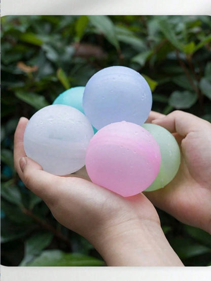 3/6/12/24pcs Random Color Self-Sealing Reusable Water Balloons- Quick Fill Water Balloon Toys- Silicone Water Balloons, Water Bombs, Cool Toys- Summer Pool Outdoor Toys- Suitable For Children Toys
