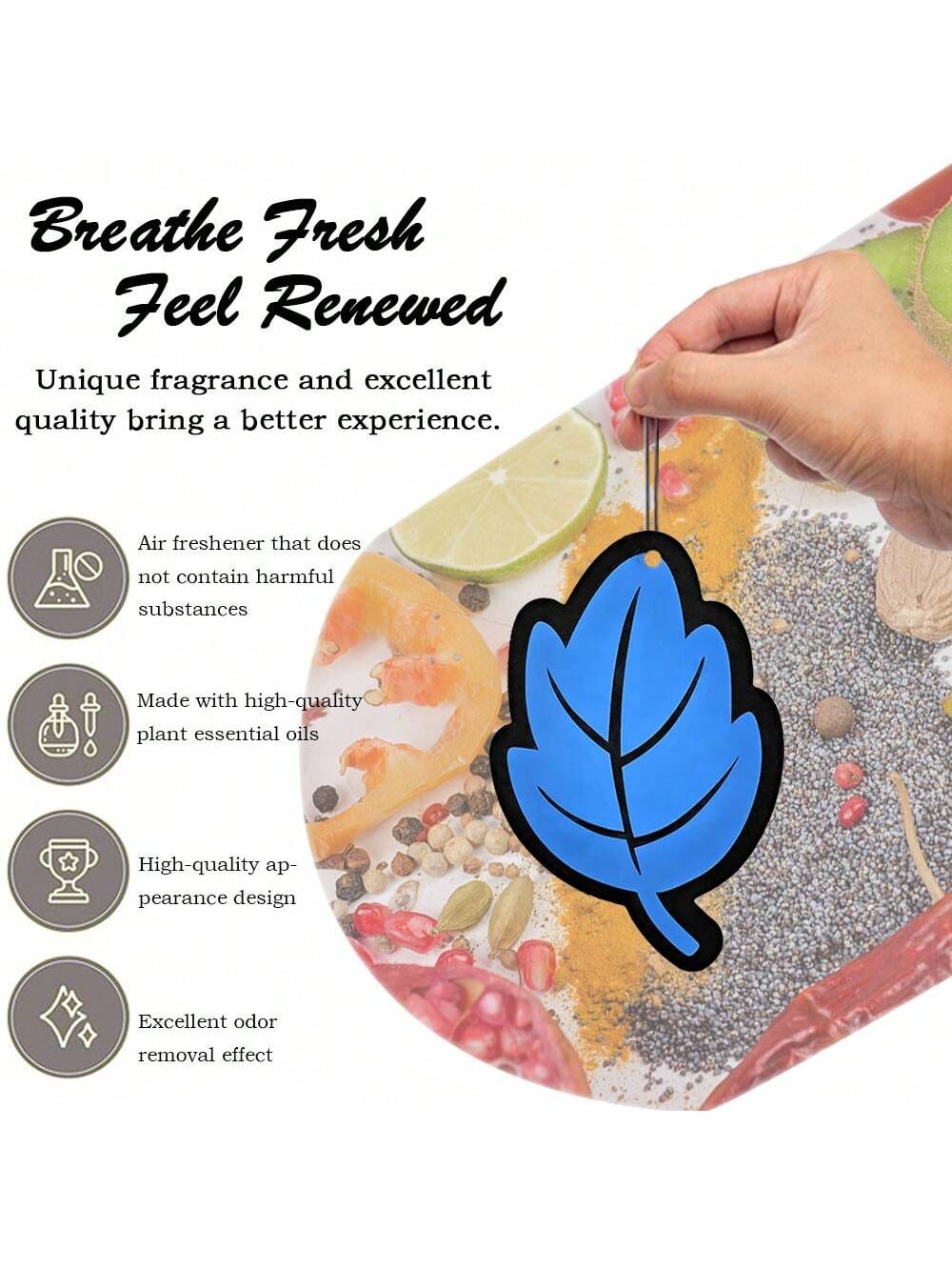 3-60pcs YXYDFDC Car Air Freshener, Natural Tea Fragrance Paper, Hanging Car Air Freshener With Herbal Scent, Leaf-Shaped Fragrance Leaves, Car Interior Accessories