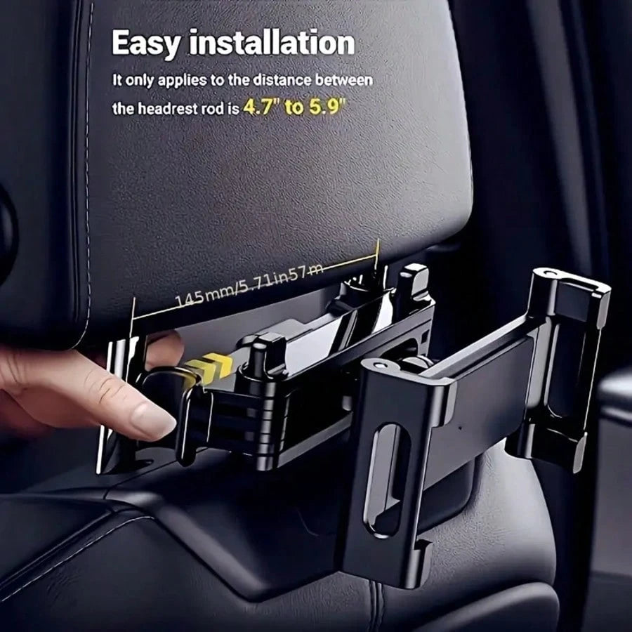 [3-In-1 Car Headrest Bracket]360-Degree Rotation Adjustable, Suitable For 4.7 To 11 Inches, Car Mobile Phone Accessories, Back Of The Head Extended 360° Rotating Mobile Phone Holder, Tablet Holder, Ca