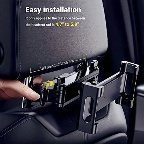 [3-In-1 Car Headrest Bracket]360-Degree Rotation Adjustable, Suitable For 4.7 To 11 Inches, Car Mobile Phone Accessories, Back Of The Head Extended 360° Rotating Mobile Phone Holder, Tablet Holder, Ca