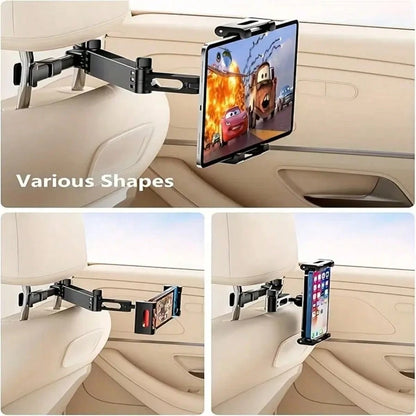 [3-In-1 Car Headrest Bracket]360-Degree Rotation Adjustable, Suitable For 4.7 To 11 Inches, Car Mobile Phone Accessories, Back Of The Head Extended 360° Rotating Mobile Phone Holder, Tablet Holder, Ca
