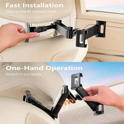 [3-In-1 Car Headrest Bracket]360-Degree Rotation Adjustable, Suitable For 4.7 To 11 Inches, Car Mobile Phone Accessories, Back Of The Head Extended 360° Rotating Mobile Phone Holder, Tablet Holder, Ca