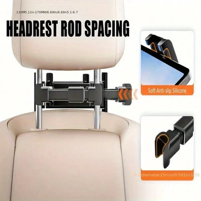 [3-In-1 Car Headrest Bracket]360-Degree Rotation Adjustable, Suitable For 4.7 To 11 Inches, Car Mobile Phone Accessories, Back Of The Head Extended 360° Rotating Mobile Phone Holder, Tablet Holder, Ca