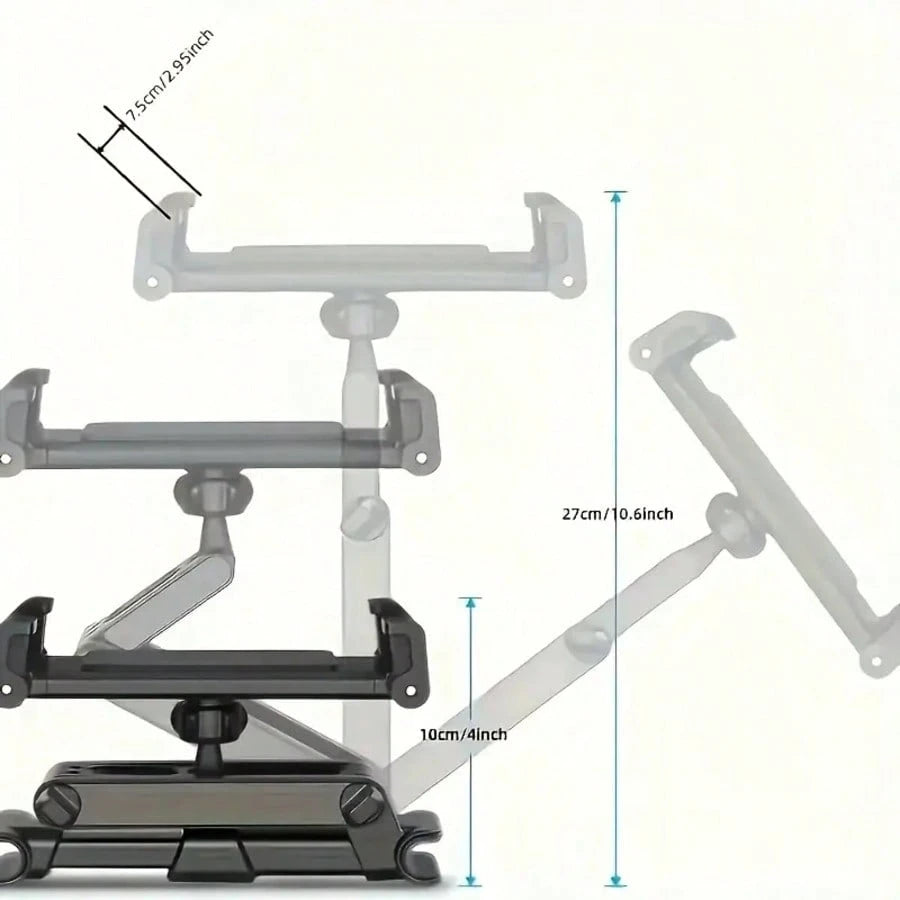 [3-In-1 Car Headrest Bracket]360-Degree Rotation Adjustable, Suitable For 4.7 To 11 Inches, Car Mobile Phone Accessories, Back Of The Head Extended 360° Rotating Mobile Phone Holder, Tablet Holder, Ca