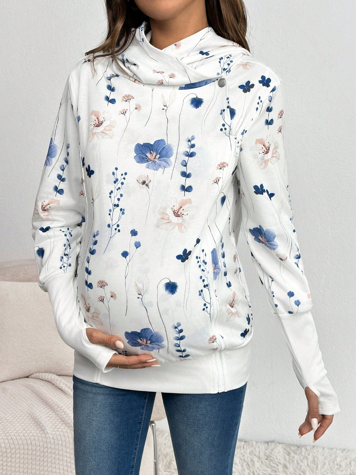 3-In-1 Maternity Knit Pocket Hooded Thick Jacket, Maternity Coat & Jacket