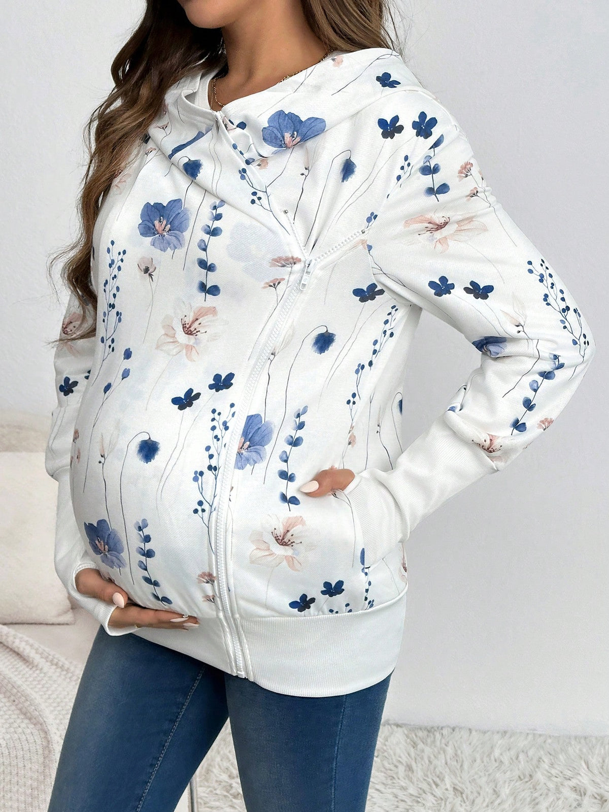 3-In-1 Maternity Knit Pocket Hooded Thick Jacket, Maternity Coat & Jacket