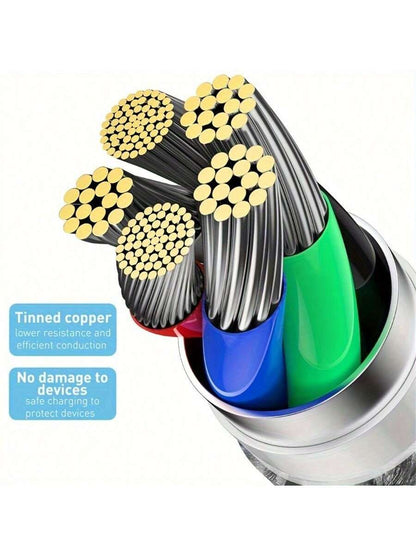 3-In-1 USB Charging Cable, Compatible With IPhone/Type-C/Micro USB Ports, Compatible With IPhone 14/13/12 Pro Max/Xs Max, Compatible With Android Phones, Cameras, MP3 Players And Other Devices, Univer