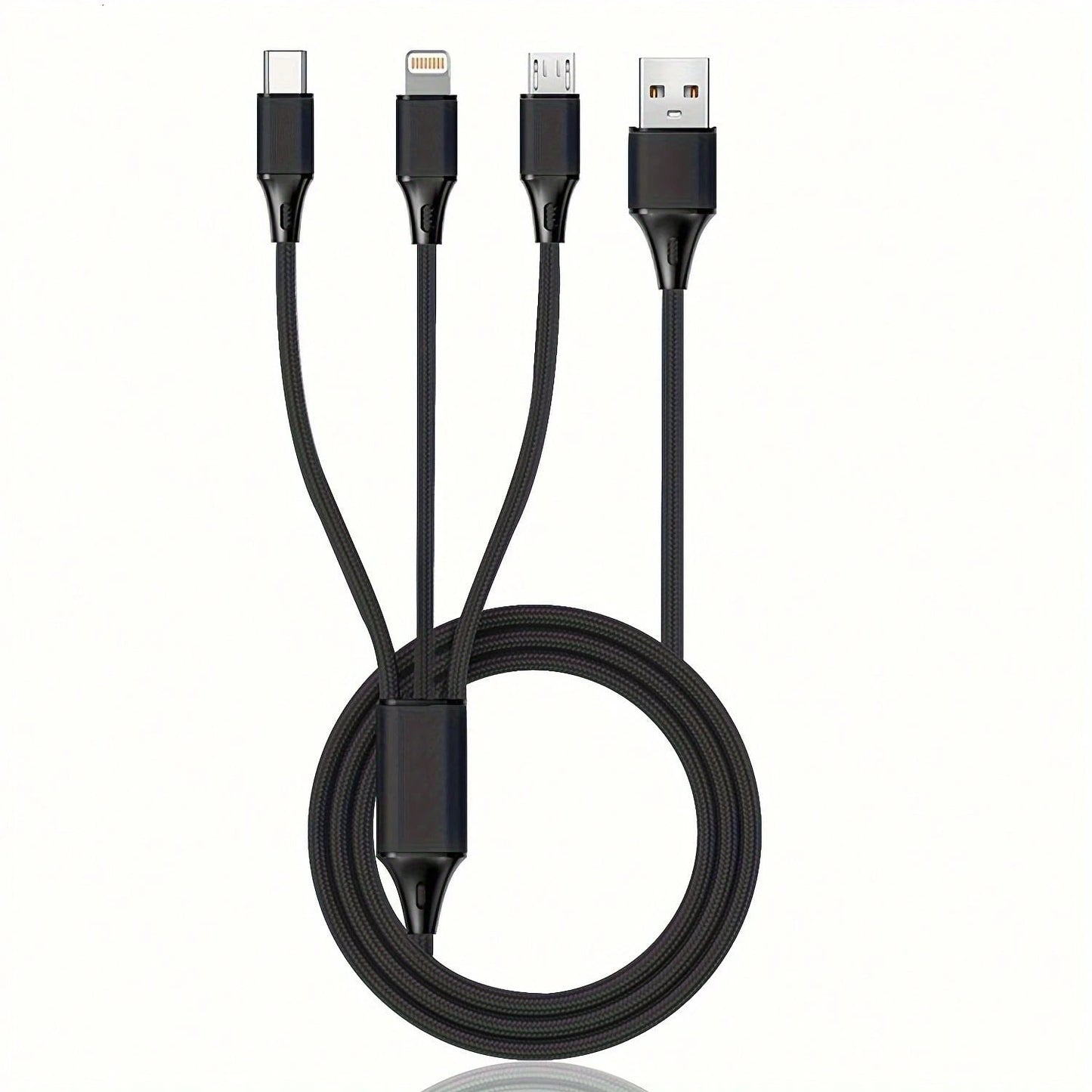 3-In-1 USB Charging Cable, Compatible With IPhone/Type-C/Micro USB Ports, Compatible With IPhone 14/13/12 Pro Max/Xs Max, Compatible With Android Phones, Cameras, MP3 Players And Other Devices, Univer