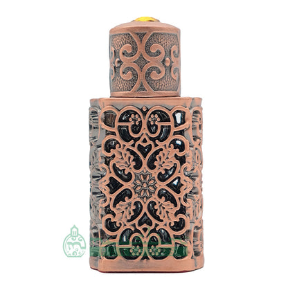 3 ml Arabesque Attar Perfume Bottle | Bronze Encased Glass Antiqued Dipstick Vial