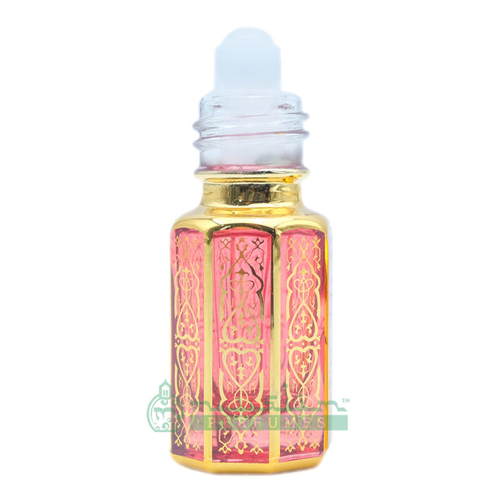 3 ml Sultan Oud Perfume Oil in Small Gold-Tone Arabesque Roll-On Glass Bottle (Plastic Cap – Blue, Green, or Red)