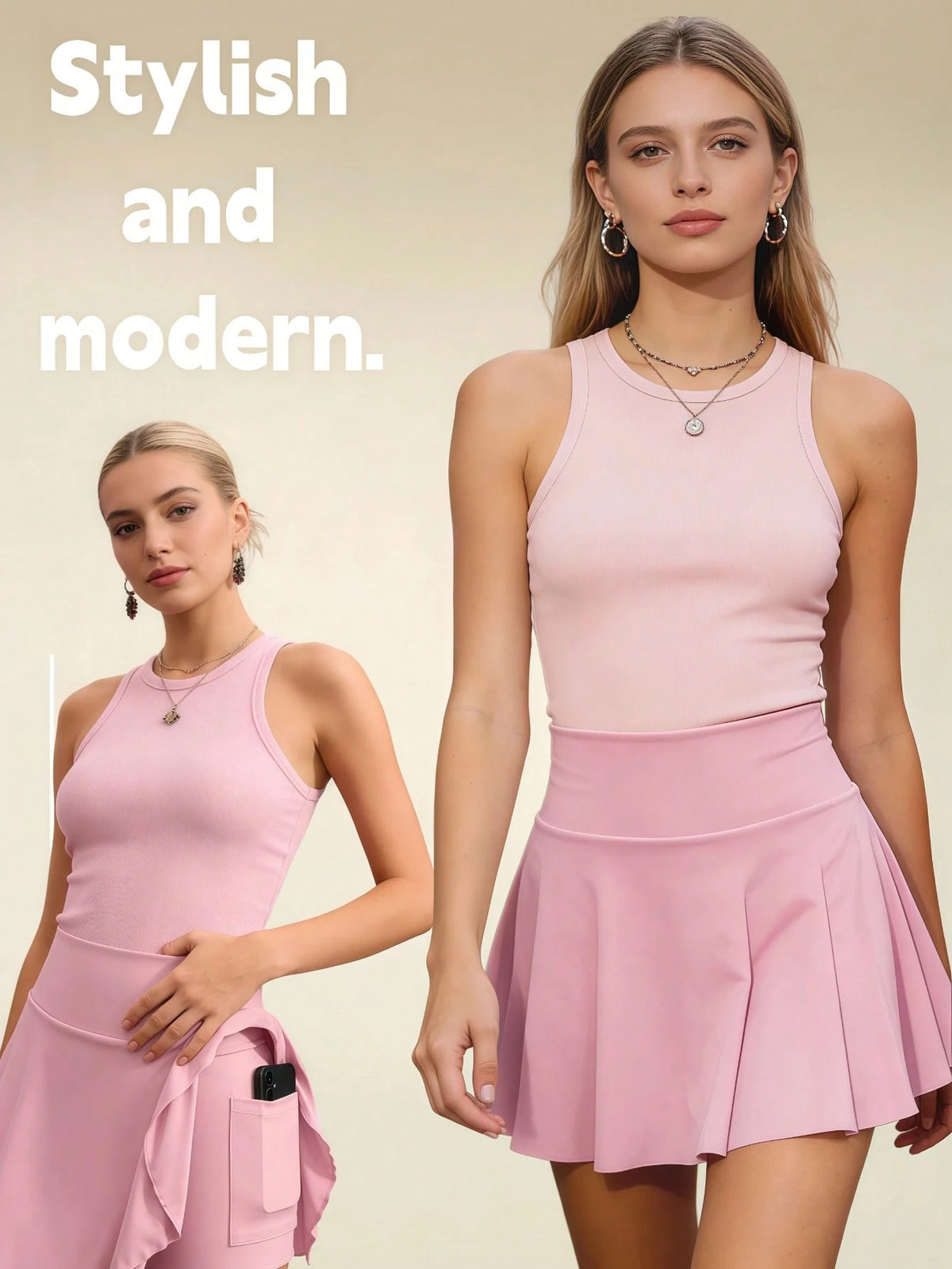 3 Pack Women's Summer Clothes Active Skorts With Pockets, High Waist Lightweight Athletic Skirts For Golf Yoga Running Daily Wear Womens Short Skirt