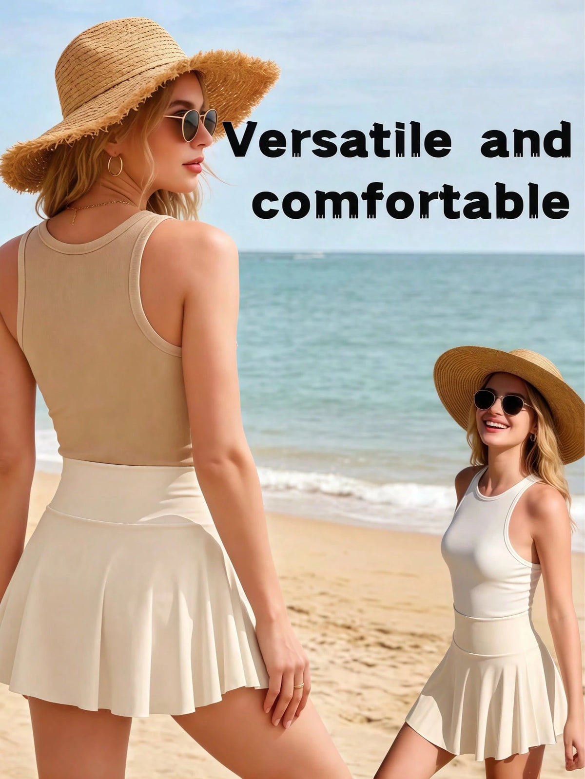 3 Pack Women's Summer Clothes Active Skorts With Pockets, High Waist Lightweight Athletic Skirts For Golf Yoga Running Daily Wear Womens Short Skirt