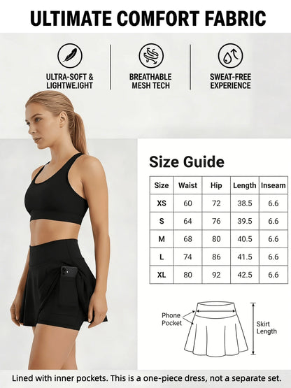 3 Pack Women's Summer Clothes Active Skorts With Pockets, High Waist Lightweight Athletic Skirts For Golf Yoga Running Daily Wear Womens Short Skirt