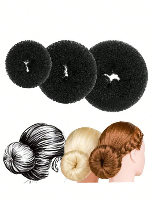 3 Packs Hair Donut Bun Maker Magic Foam Sponge Hair Styling Tool For Women's Easy DIY Large Bun Accessories