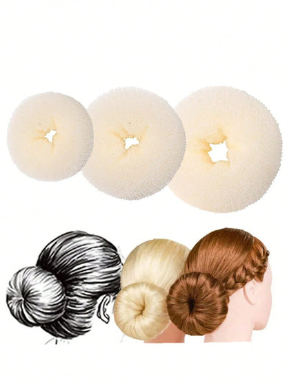 3 Packs Hair Donut Bun Maker Magic Foam Sponge Hair Styling Tool For Women's Easy DIY Large Bun Accessories