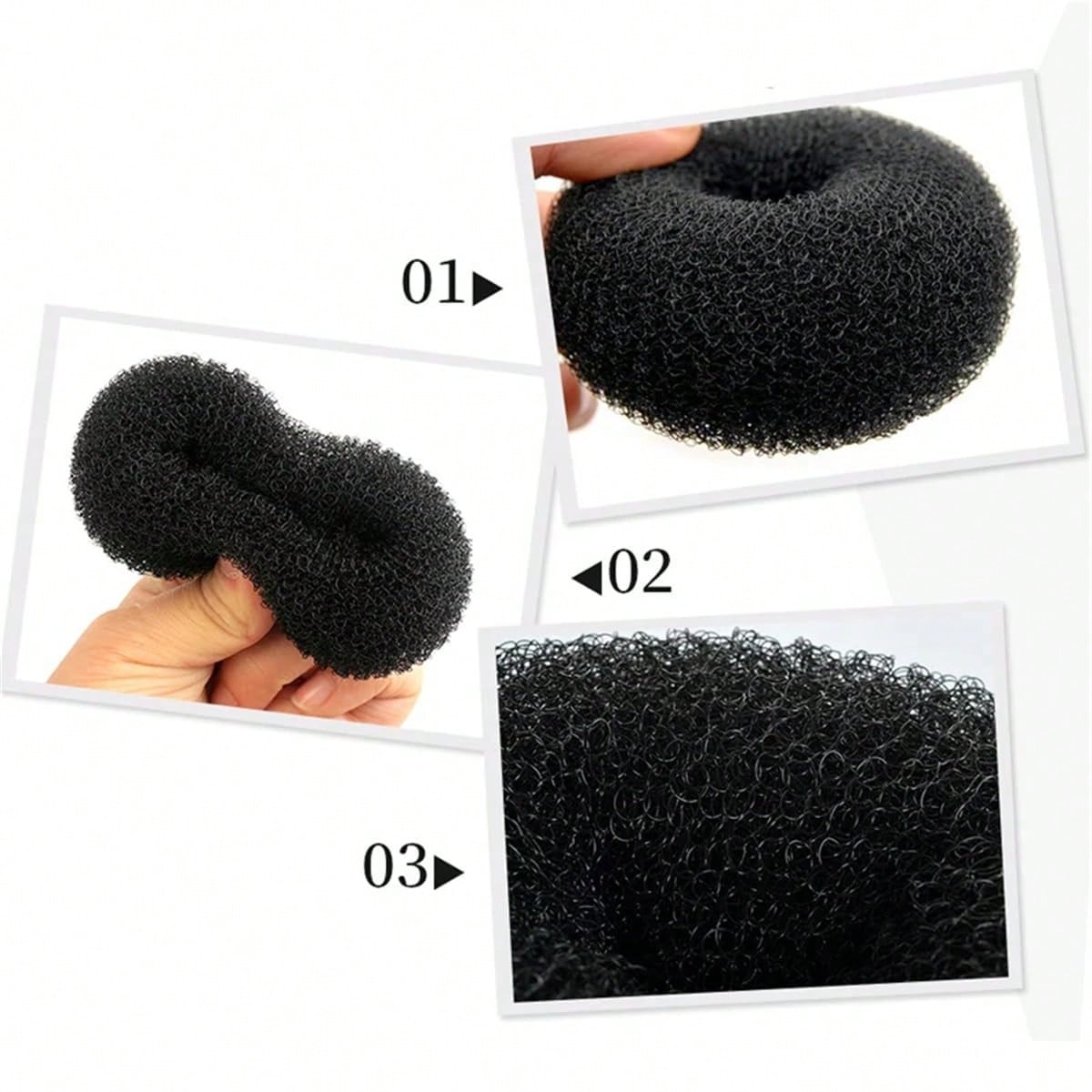 3 Packs Hair Donut Bun Maker Magic Foam Sponge Hair Styling Tool For Women's Easy DIY Large Bun Accessories