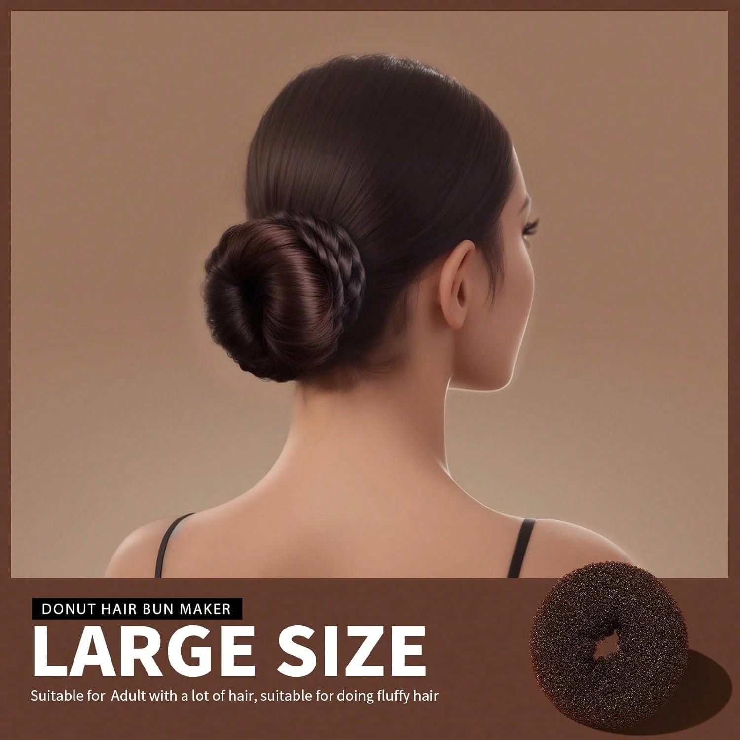 3 Packs Hair Donut Bun Maker Magic Foam Sponge Hair Styling Tool For Women's Easy DIY Large Bun Accessories