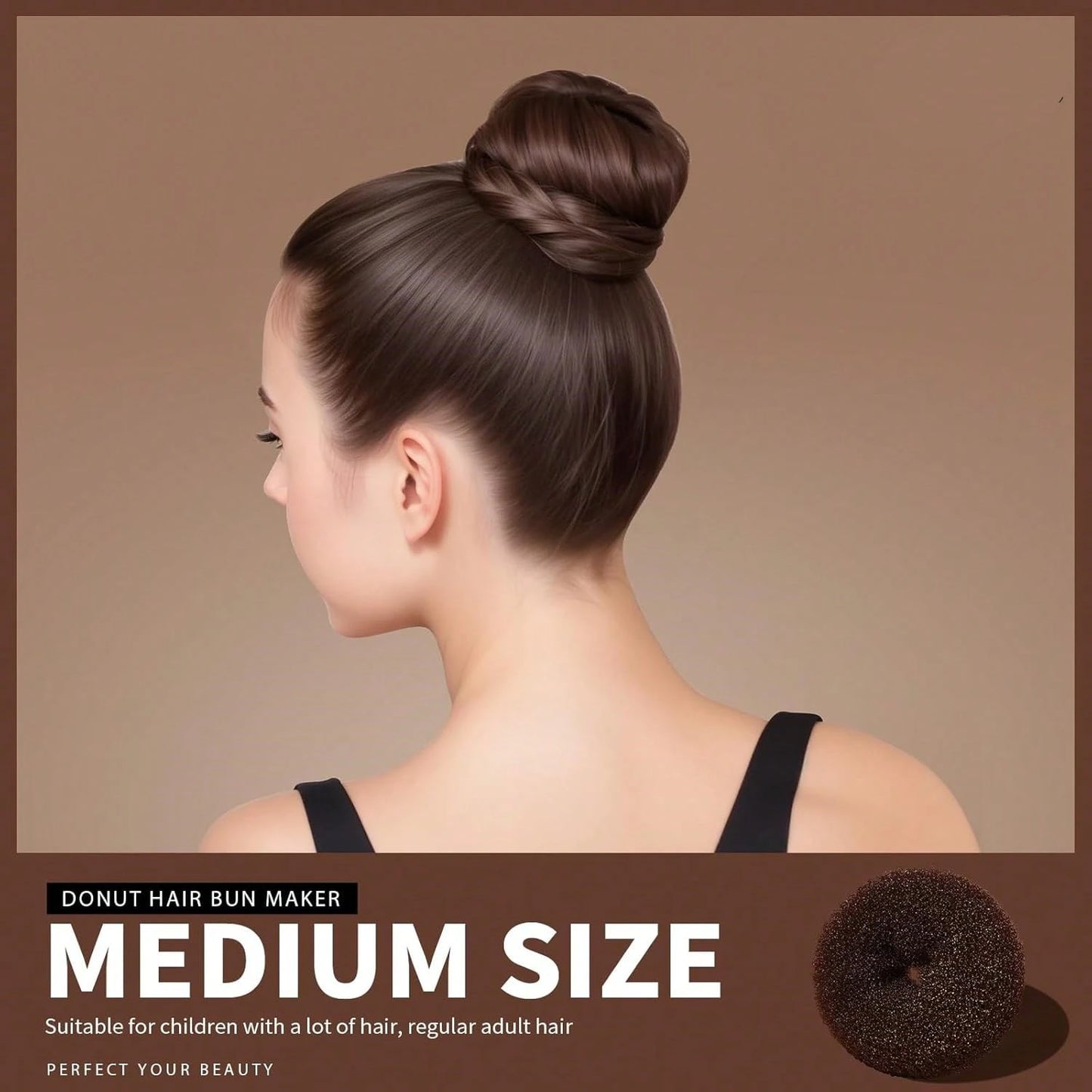 3 Packs Hair Donut Bun Maker Magic Foam Sponge Hair Styling Tool For Women's Easy DIY Large Bun Accessories