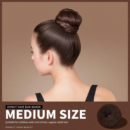 3 Packs Hair Donut Bun Maker Magic Foam Sponge Hair Styling Tool For Women's Easy DIY Large Bun Accessories