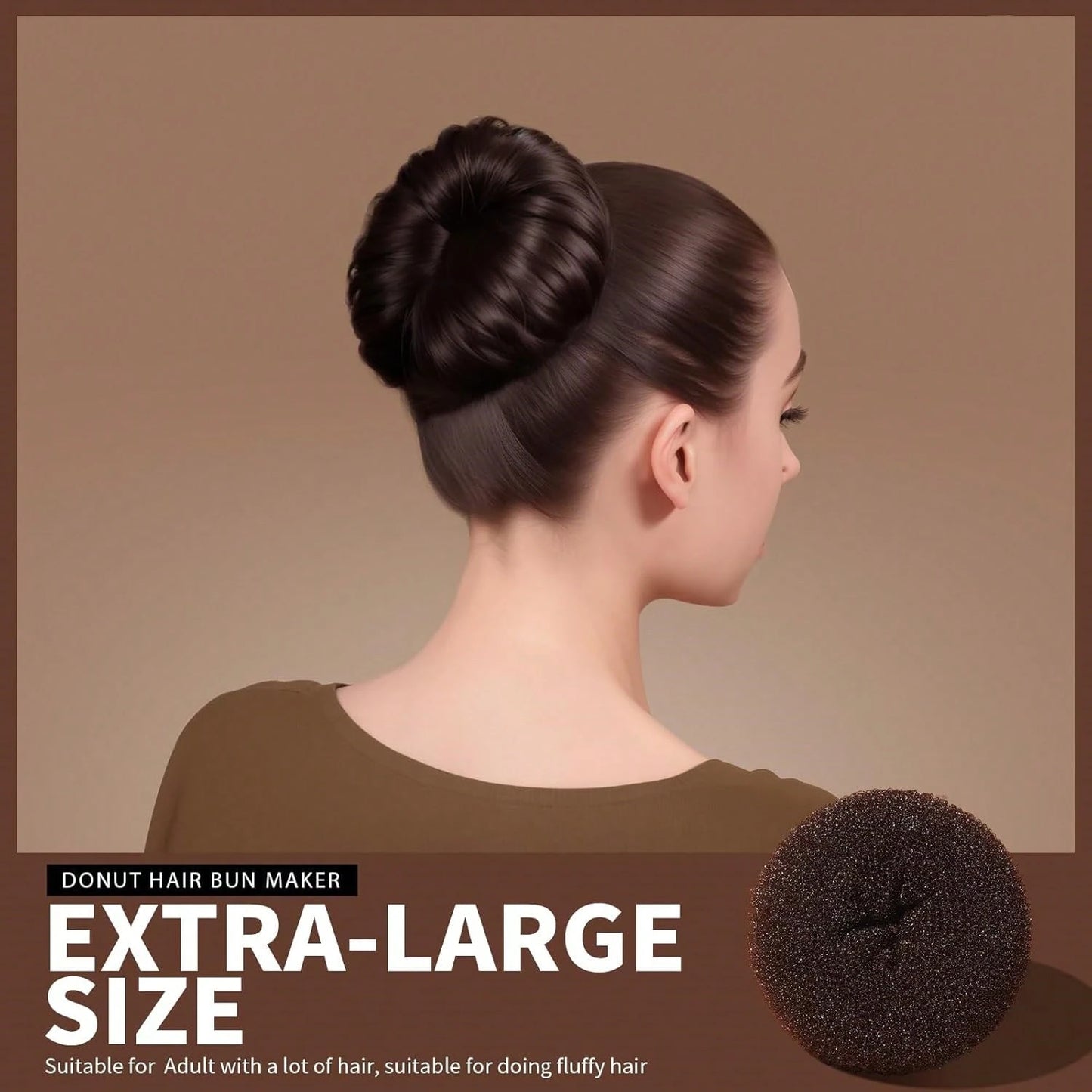 3 Packs Hair Donut Bun Maker Magic Foam Sponge Hair Styling Tool For Women's Easy DIY Large Bun Accessories