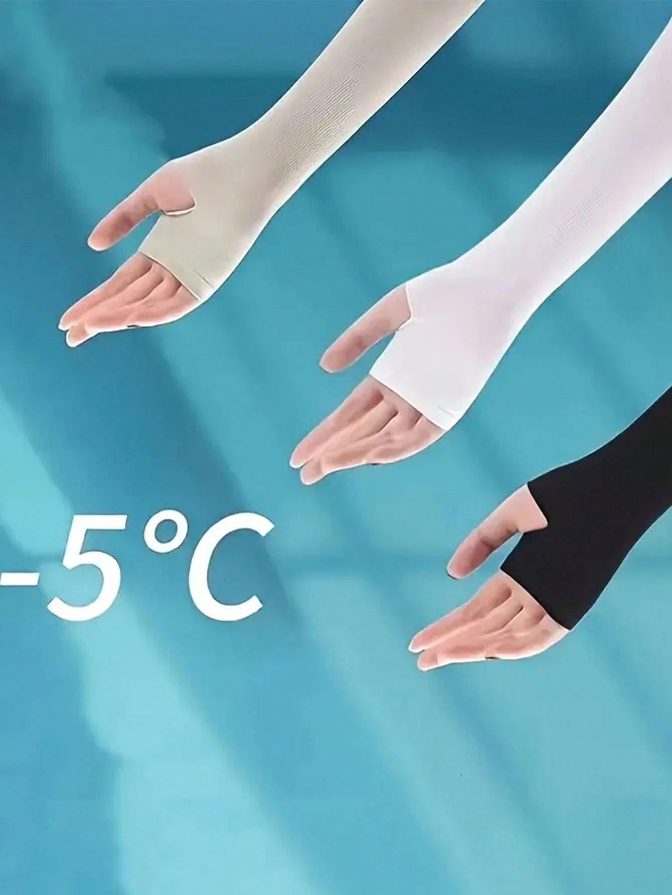 3 Pairs Ice Silk UV Protection Arm Sleeves, Unisex- Breathable With Thumb Hole, High Elasticity Sun Protection Arm Sleeves, Nylon Ice Silk Fabric, UV Protection, Suitable For Outdoor Activities, Cycl