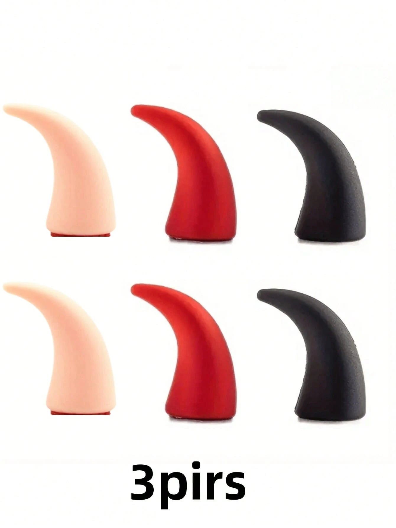 3 Pairs Mini ABS Plastic Adhesive Cute Creative Devil Horn Car Sticker Decoration Random Color For Dashboard Air Vent Vehicle Interior Auto Accessories Fun Novelty Gift For Car Owners