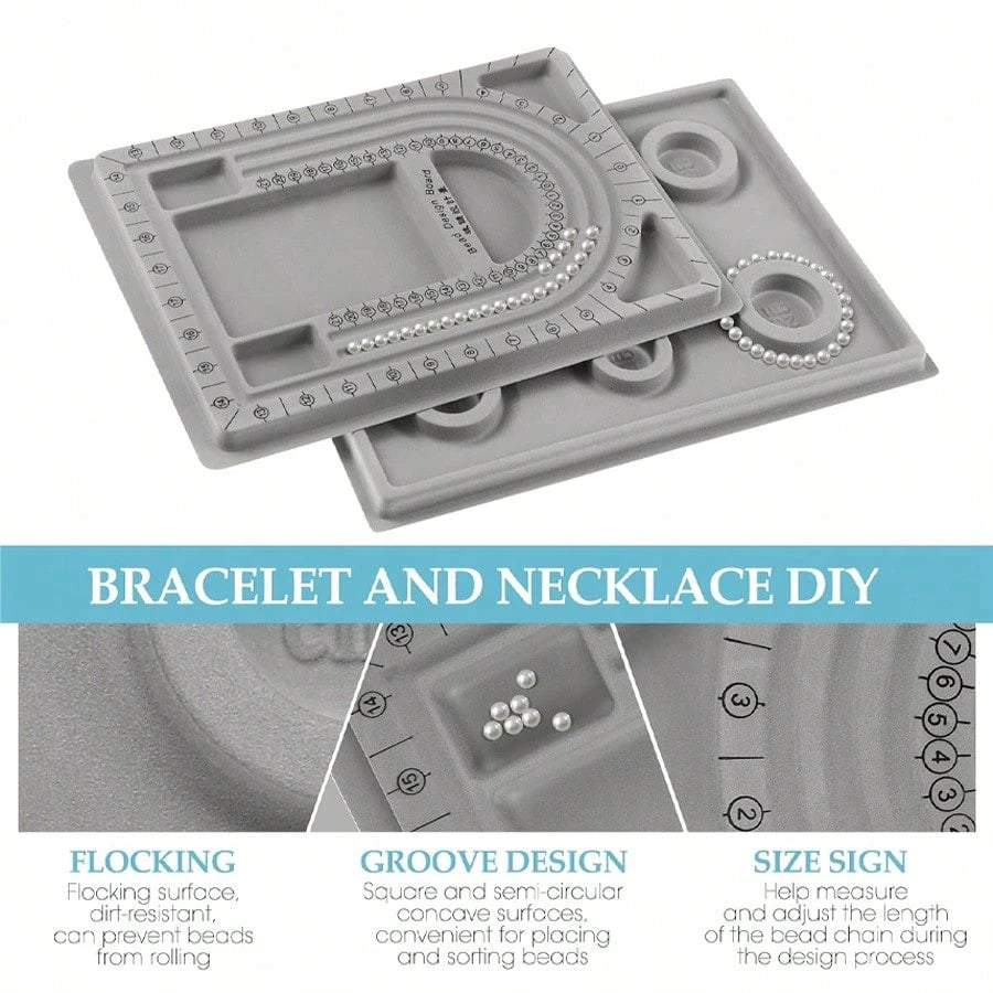 [3 Pcs Bead Tray] 1pc/2pcs/3pcs Bead Tray DIY Bead Design Plate, For Making Bracelets And Necklaces, Shaping Measurement DIY Tools