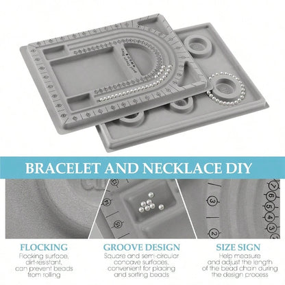 [3 Pcs Bead Tray] 1pc/2pcs/3pcs Bead Tray DIY Bead Design Plate, For Making Bracelets And Necklaces, Shaping Measurement DIY Tools