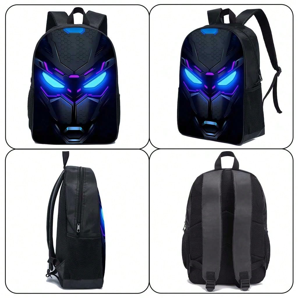 3-Piece 16.5 Inch Student Backpack Set, Includes Tote Bag And Pencil Case, Suitable For Back To School