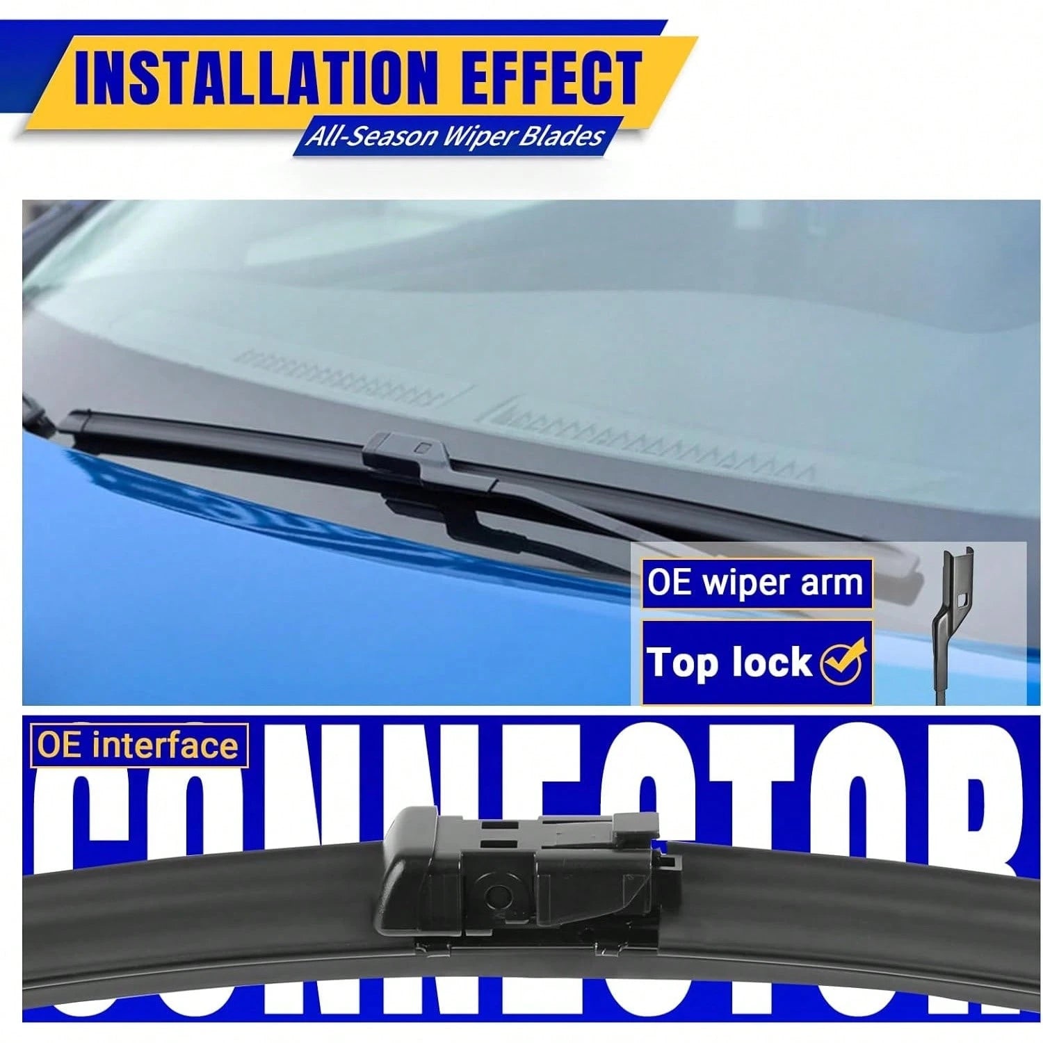3 Wipers Replacement For 2010-2015 RX450h/2010-2015 RX350, Perfect Fit High-Performance Windshield Wiper Blades OEM Replacement 26"/22"/16" 3-Piece Set U/J Hook