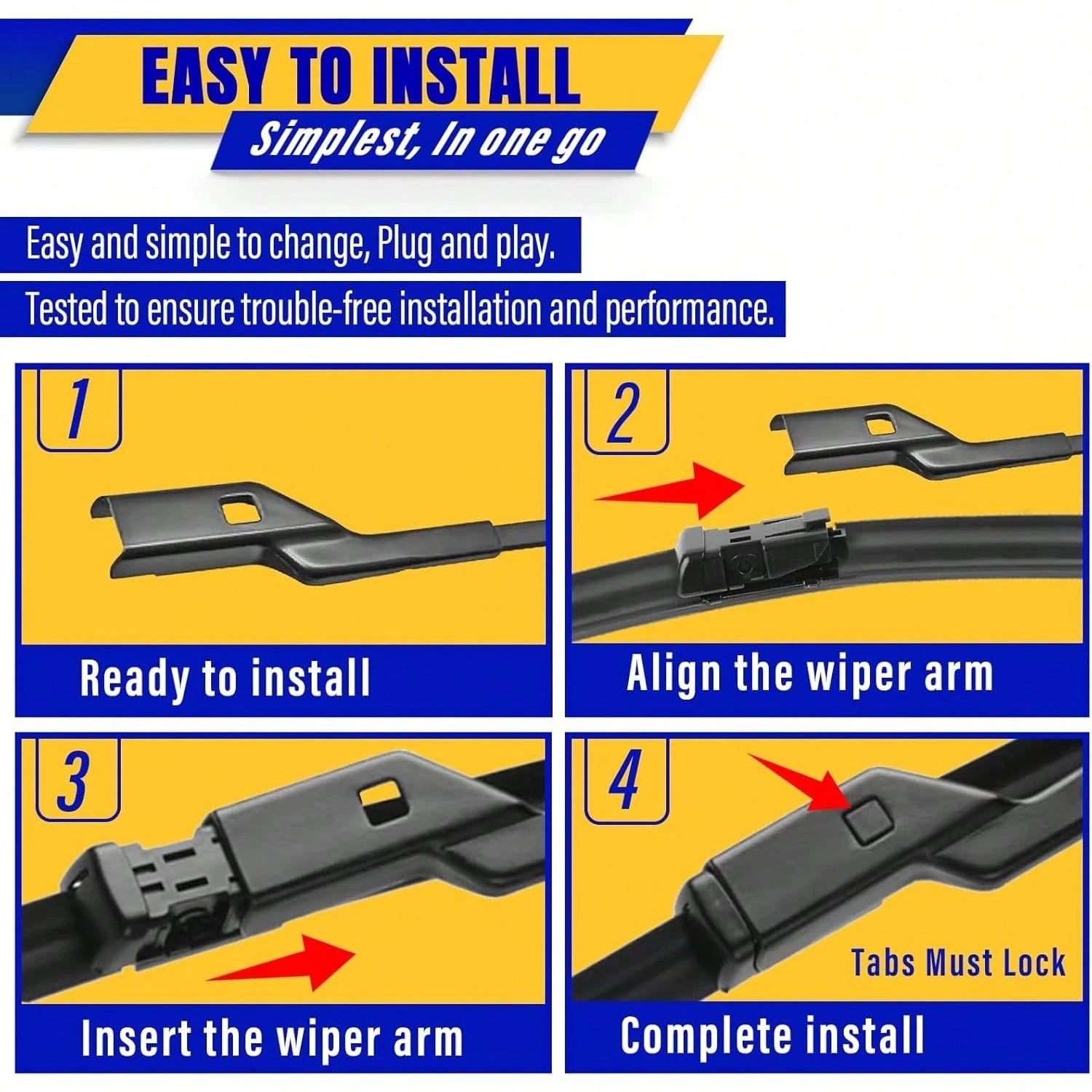 3 Wipers Replacement For 2010-2015 RX450h/2010-2015 RX350, Perfect Fit High-Performance Windshield Wiper Blades OEM Replacement 26"/22"/16" 3-Piece Set U/J Hook