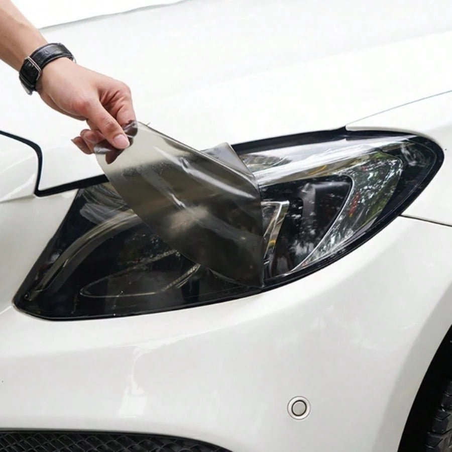 30*200CM Gloss Transparent Light Black Smoke PVC Film Tint Headlight Taillight Wrap Cover Film Foil Sticker Cover Armored Film For Cars