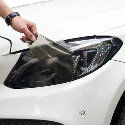 30*200CM Gloss Transparent Light Black Smoke PVC Film Tint Headlight Taillight Wrap Cover Film Foil Sticker Cover Armored Film For Cars