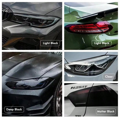 30*200CM Gloss Transparent Light Black Smoke PVC Film Tint Headlight Taillight Wrap Cover Film Foil Sticker Cover Armored Film For Cars