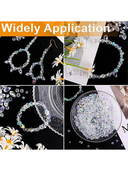 300/600pcs Assorted Crystal Beads For Jewelry Making With Container Box Glass Beads Bulk For DIY Necklace Bracelet Earring