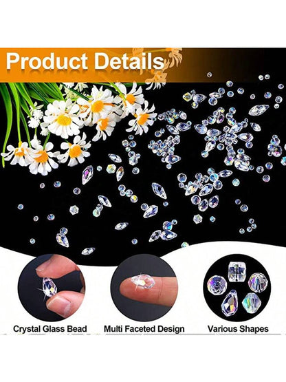 300/600pcs Assorted Crystal Beads For Jewelry Making With Container Box Glass Beads Bulk For DIY Necklace Bracelet Earring