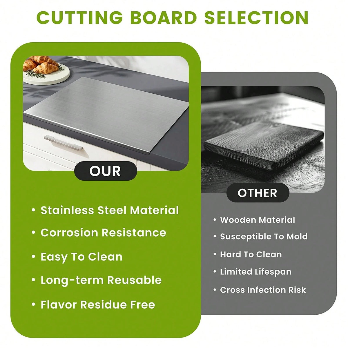 304 Stainless Steel Cutting Board Butcher Block Household Rolling Board Kitchen Supplies, Food Preparation, Meal Prep Tools, Modern Cutting Surface, Sleek Kitchen Tool, Rustresistant Material, Easy To
