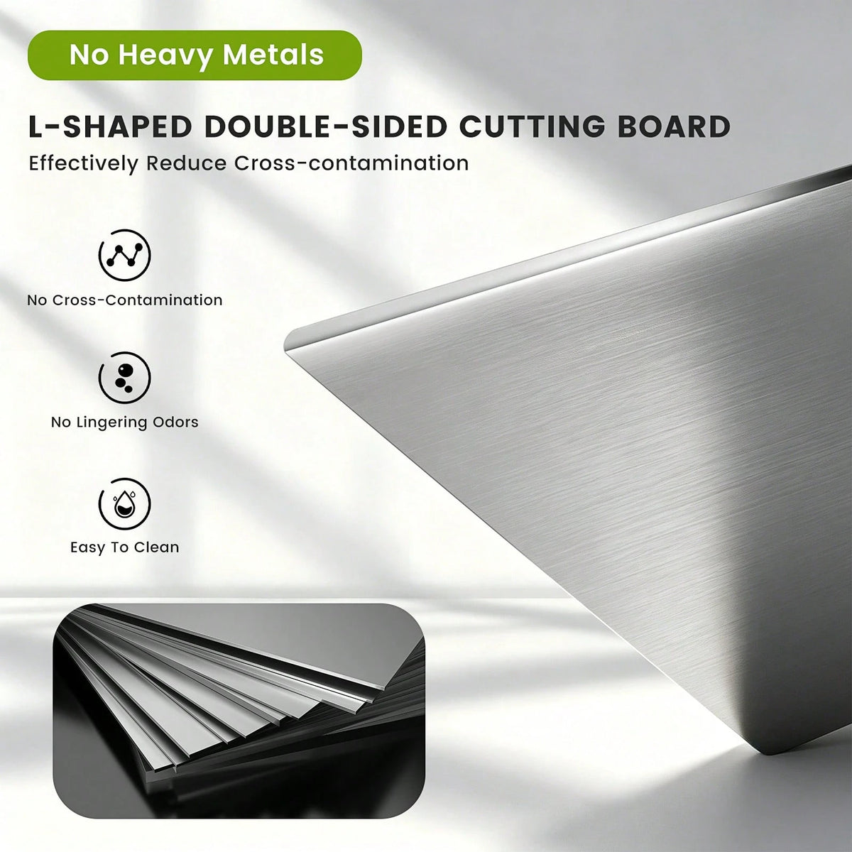 304 Stainless Steel Cutting Board Butcher Block Household Rolling Board Kitchen Supplies, Food Preparation, Meal Prep Tools, Modern Cutting Surface, Sleek Kitchen Tool, Rustresistant Material, Easy To