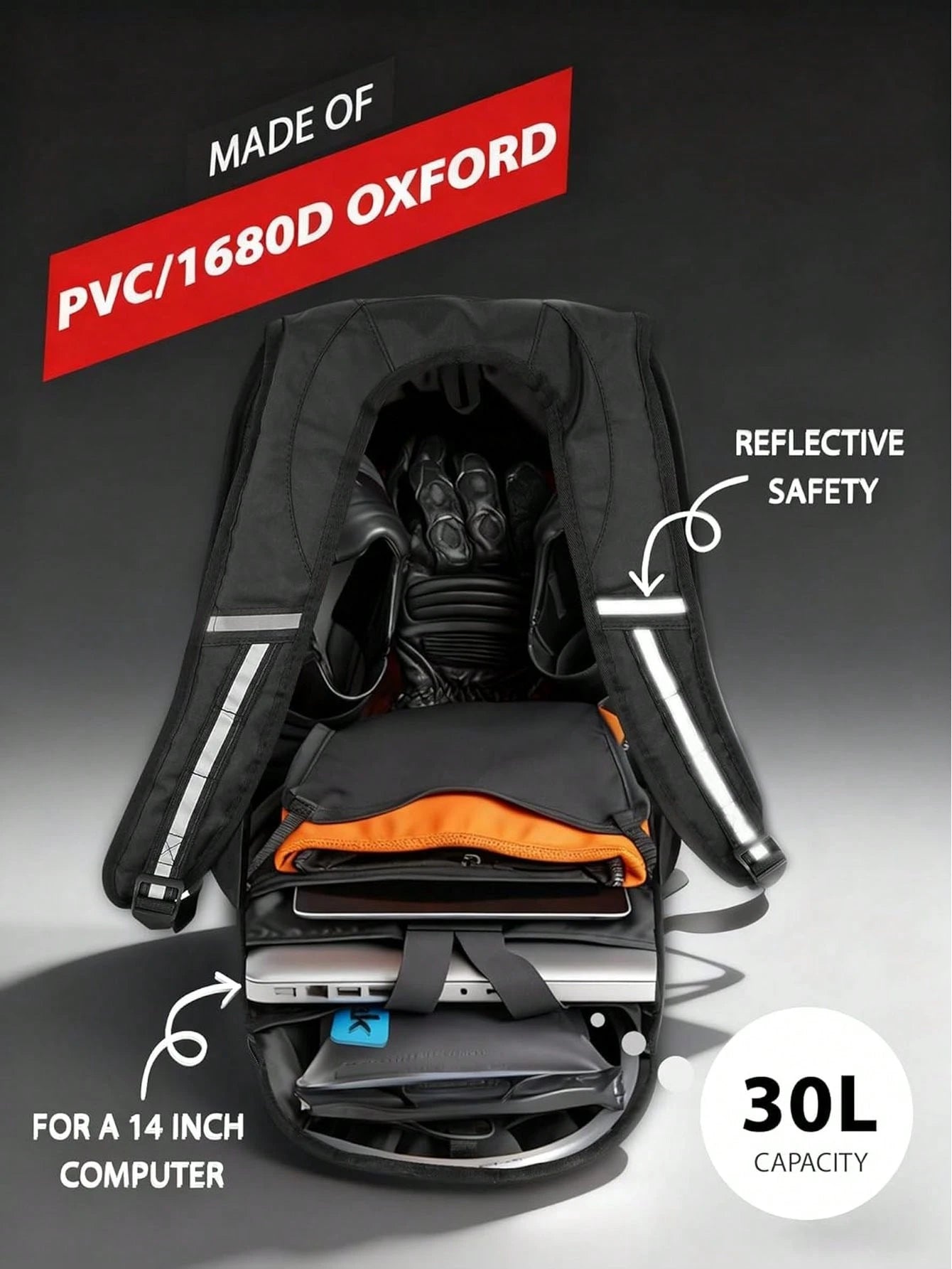 30L Hard Shell Carbon Fiber Pattern Motorcycle Backpack For Men| 30L Capacity Hard Shell Design Waterproof Helmet Backpack, Men's Riding Bag, Suitable For Travel And Daily Storage, Motorcycle Accesso