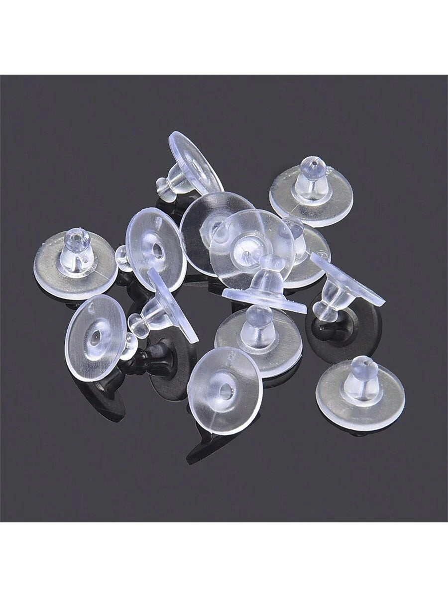 30Pcs/100pcs/200pcs Fishhook Earring Backs For Droopy Ears Earring Backs Replacements Clear Rubber Earring Back Stoppers Soft Clutch Earring Pin Backs