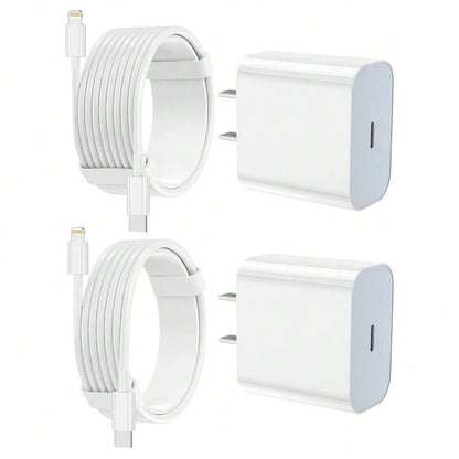 30W Charger Set, 30W Fast Charging Adapter + 6.6ft/200cm High-Efficiency Data Sync Fast Charging Cable, Compatible With Iphone 14/13/12/11 Pro Plus/XS/XR/8/7/9/ Series Wall Charger Set