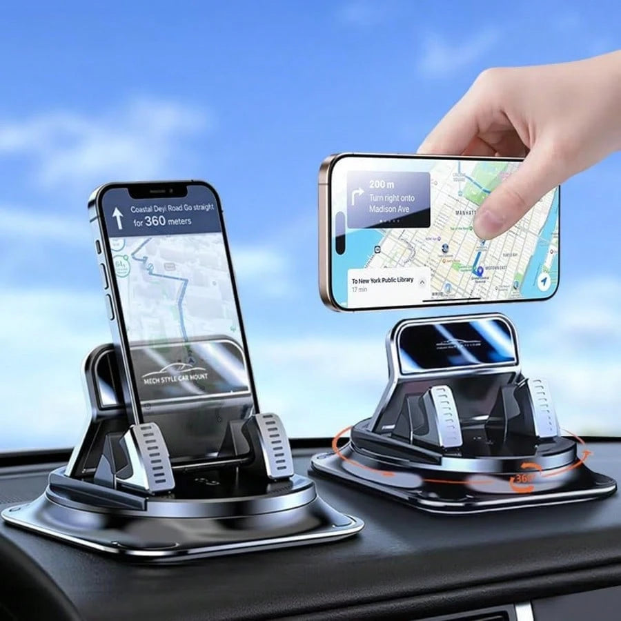 360° Rotatable & Adjustable Car Phone Holder- Dashboard Mount. Made Of ABS Material; Protects Interior Surfaces. Compatible With All Vehicles. Suitable For Use In Cars, Offices, Homes, And More.