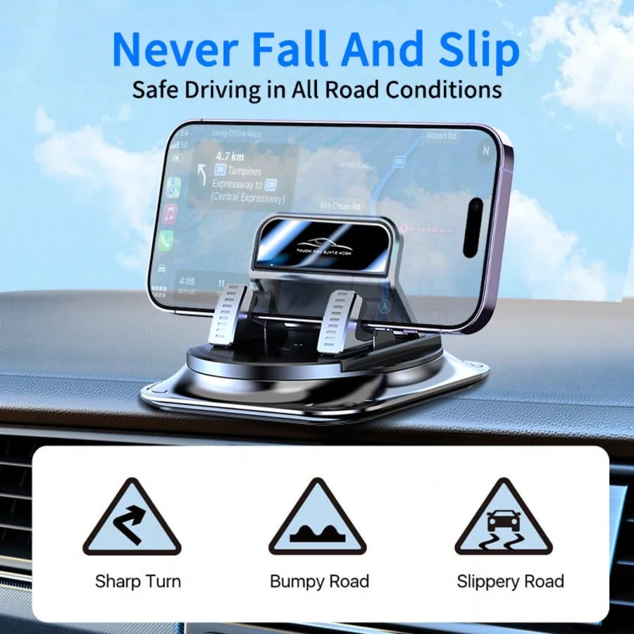 360° Rotatable & Adjustable Car Phone Holder- Dashboard Mount. Made Of ABS Material; Protects Interior Surfaces. Compatible With All Vehicles. Suitable For Use In Cars, Offices, Homes, And More.