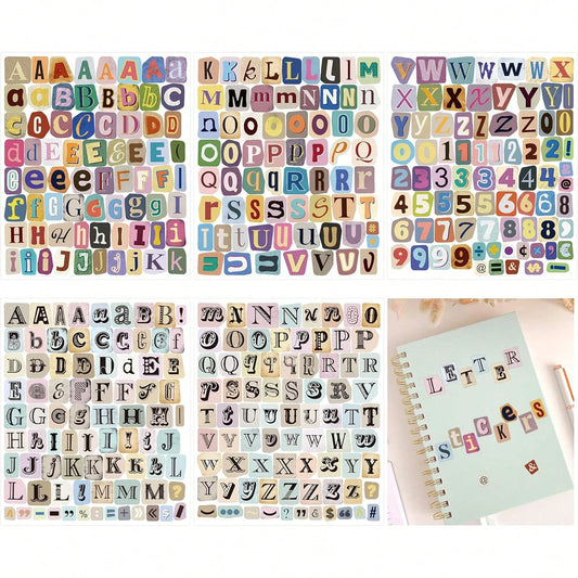 372/744Pcs Letter Stickers For Scrapbooking Supplies, Vintage Alphabet Number Vinyl Self-Adhesive Stickers For Scrapbook Journaling Laptop Water Bottles DIY Crafts Junk Journal,Vintage Scrapbook Stick